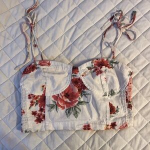 Forever 21 White Lace Detail Top